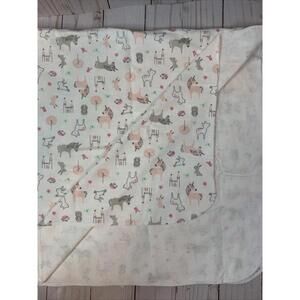 Carters Unicorn Castle Animal Baby‎ Blanket Pink White 1617